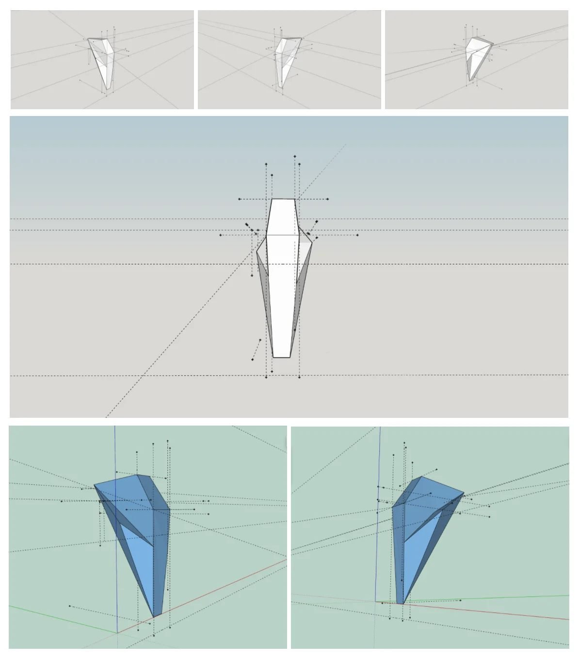 Estudios tridimensionales del volumen del signo desde distintos puntos de vista